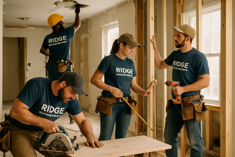 Ridge Home Improvement team working on a home renovation project